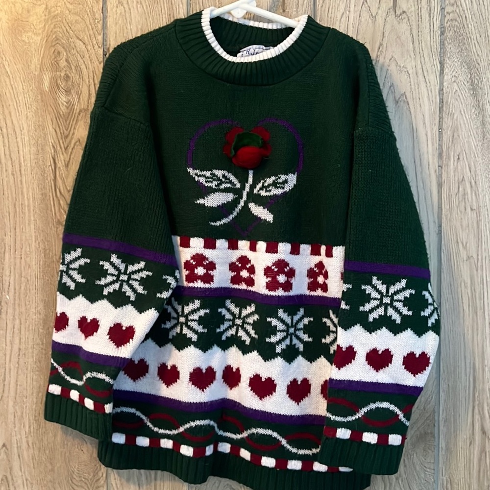 Vintage RJ pumpkin kids holiday sweater